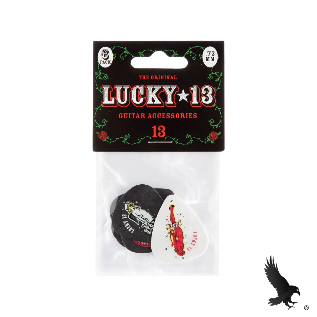 Plumillas de Guitarra Tortex Lucky 13 de 1.0 mm (Paquete de 6) - Dunlop L13BP60