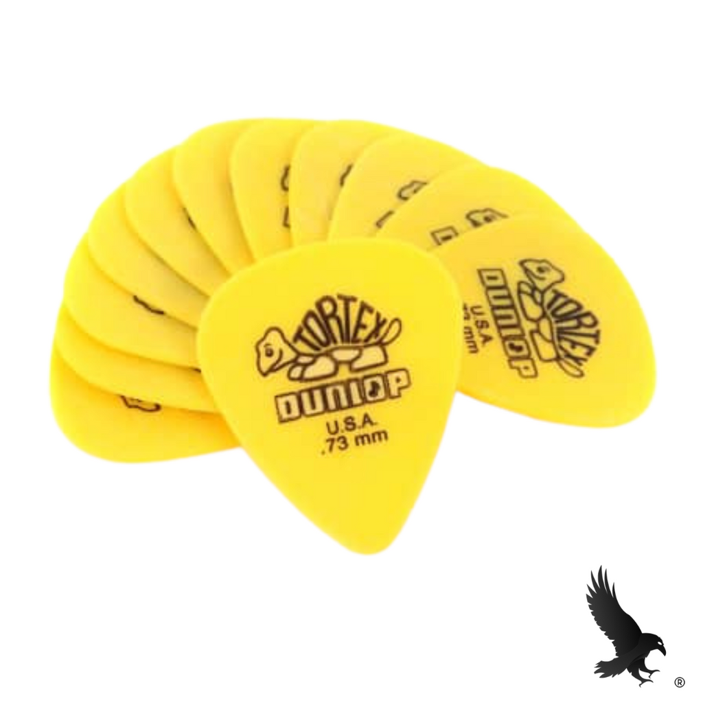 Plumillas de Guitarra Tortex Amarillas de 0.73mm (Paquete de 12) - Dunlop 418P73 Tortex Standard