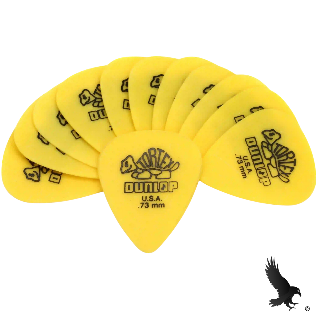 Plumillas de Guitarra Tortex Amarillas de 0.73mm (Paquete de 12) - Dunlop 418P73 Tortex Standard