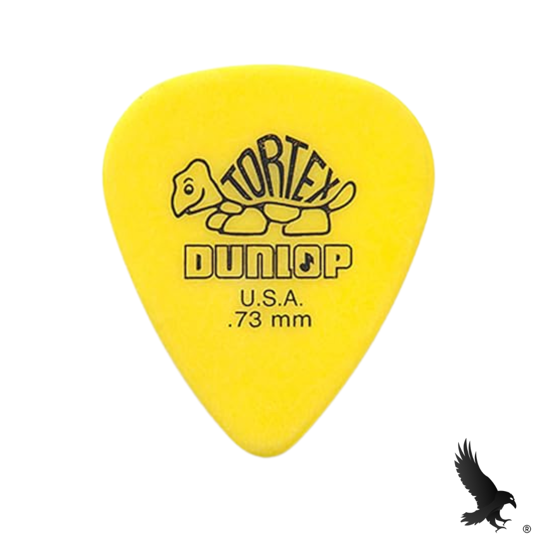 Plumillas de Guitarra Tortex Amarillas de 0.73mm (Paquete de 12) - Dunlop 418P73 Tortex Standard