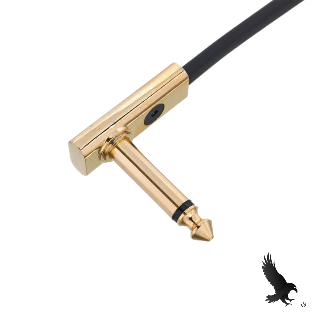 Cable Patch Plano Dorado de 45 cm - Harley Benton Pro-45 Gold Flat Patch Cable