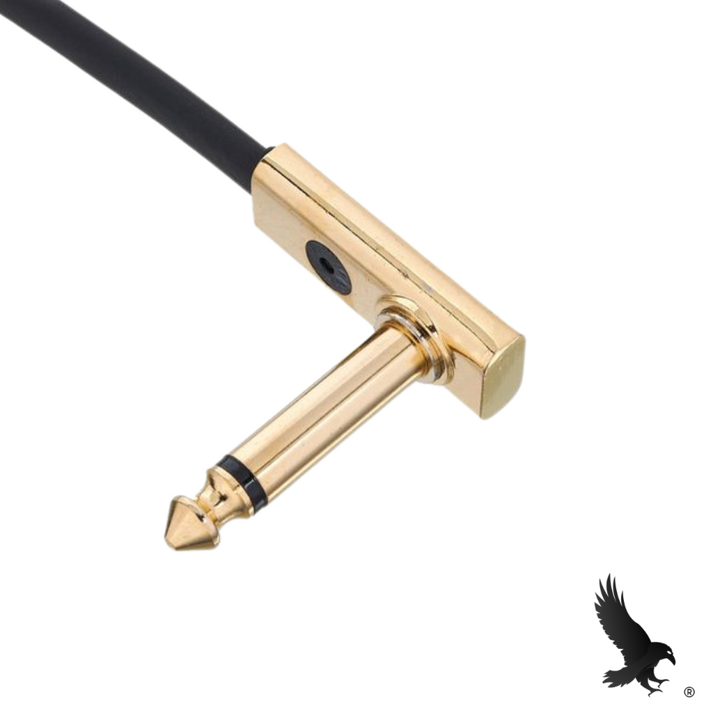 Cable Patch Plano Dorado de 45 cm - Harley Benton Pro-45 Gold Flat Patch Cable
