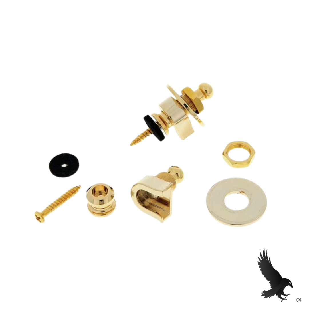 Seguro de Correa Dorado para Guitarra/Bajo - Harley Benton Security Locks GD