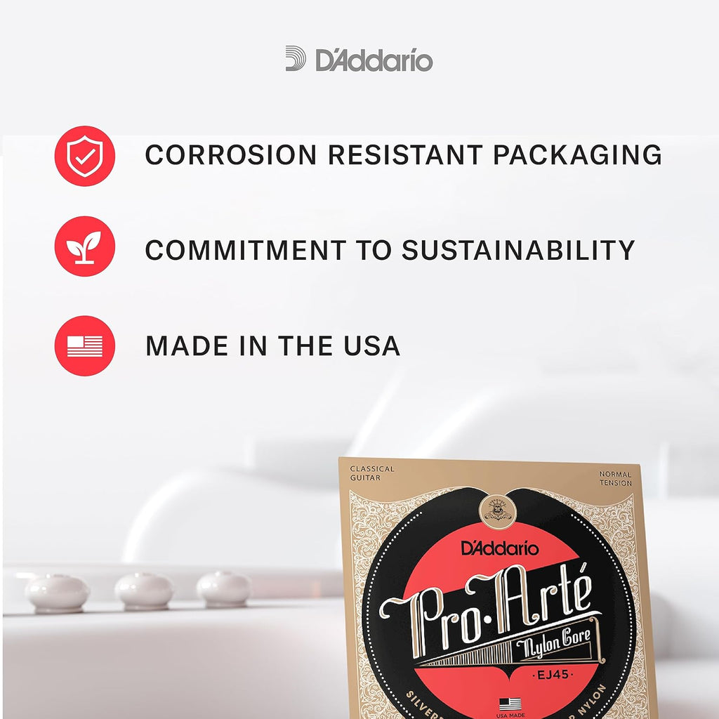 Juego de Cuerdas para Guitarra Clásica (Tensión Normal) - D’Addario EJ45 Pro-Arte Nylon