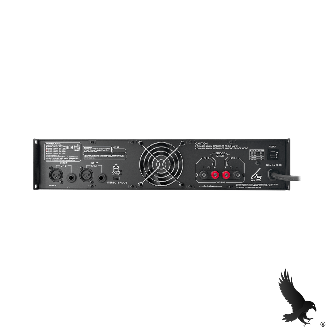 Poder Amplificador Backstage CS-12000 2 canales 1600w 2ohms