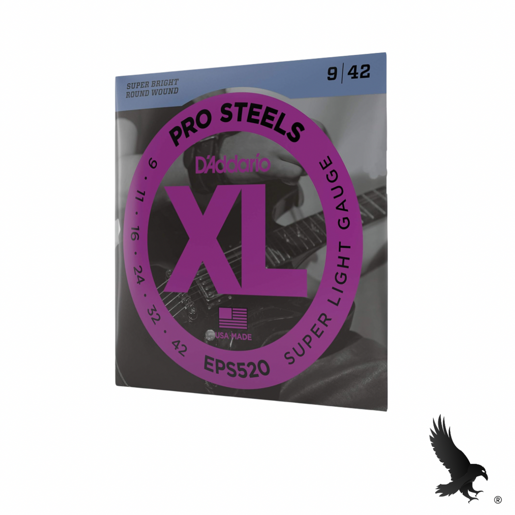 Juego de Cuerdas para Guitarra Eléctrica (Super Light 09-42) - D’Addario EPS520 XL ProSteels
